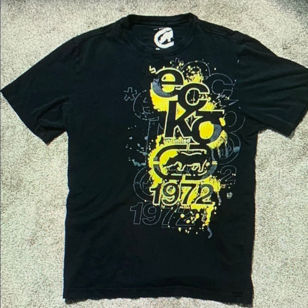 Ecko Unlimited Black and Yellow Short Sleeve Tee
